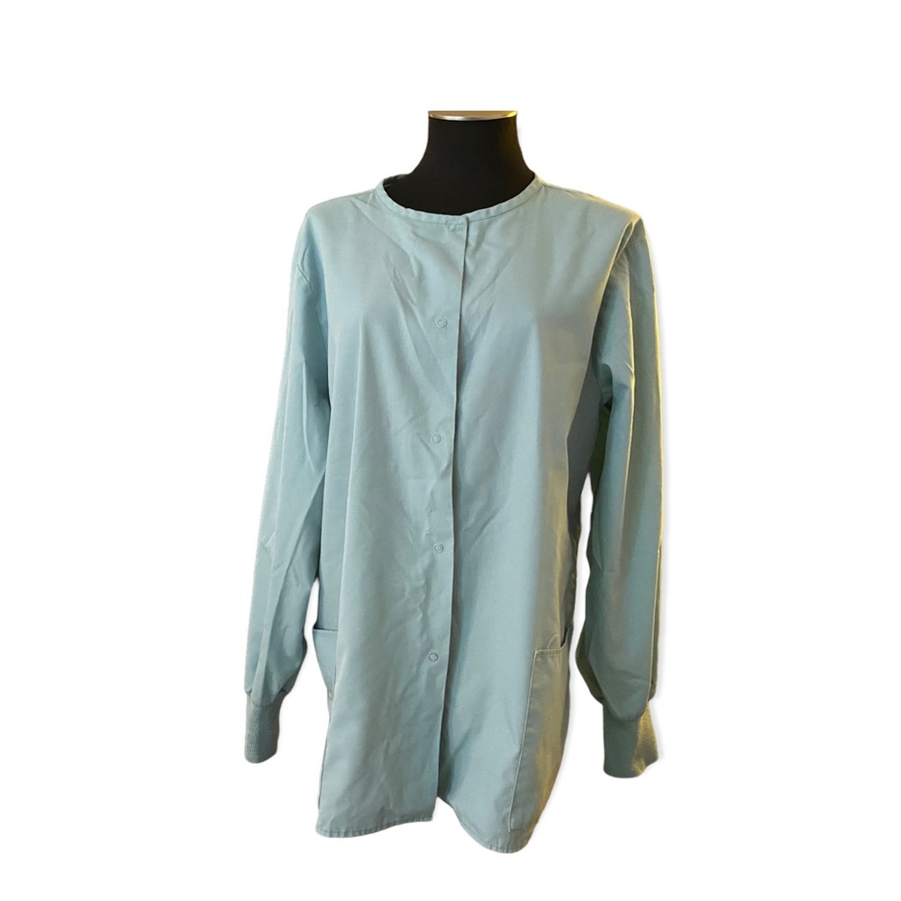 Women’s Light Blue/Green Scrub Jacket (XL